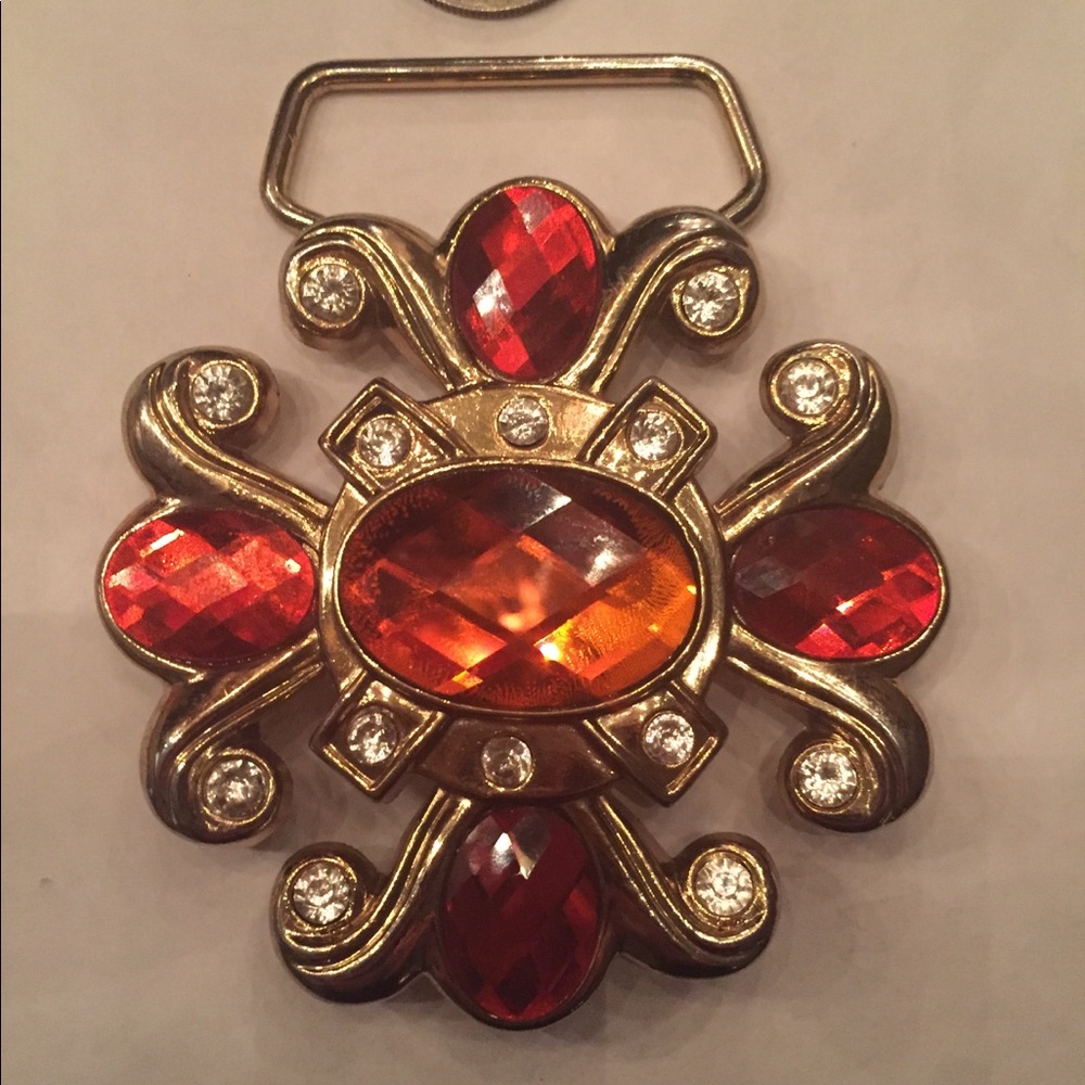 Stunning bejeweled vintage belt buckle from Italy